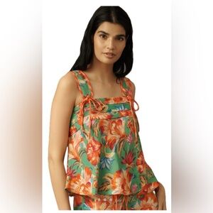 NWT FARM Rio for Anthropologie Linen Blend Sleeveless Top, size XL